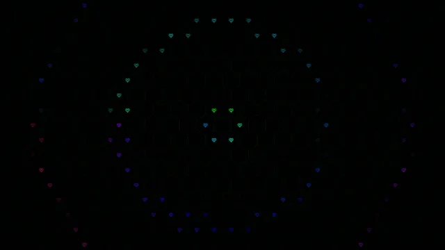 4K floating neon hearts motion background loop for video editing