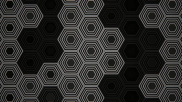 4K geometric hexagon motion background with blue neon lines