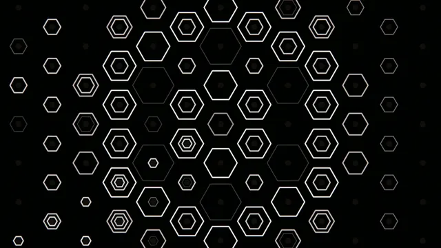 4K geometric hexagon motion background with dynamic neon lines