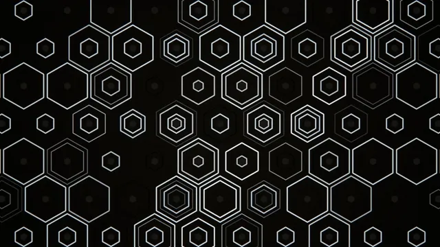 4K geometric hexagon motion background with neon outline effects