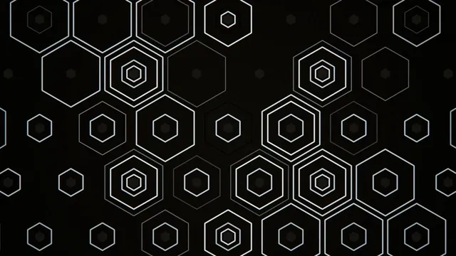 4K geometric hexagon motion background with white line art design