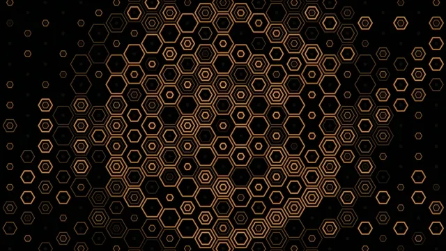 4K gold hexagon honeycomb motion background for broadcast and video editing