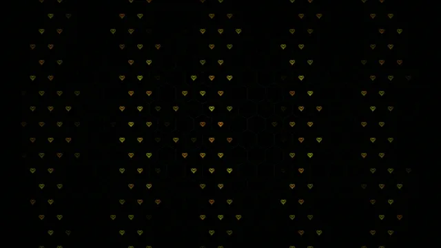 4K golden hearts falling animation loop for video backgrounds