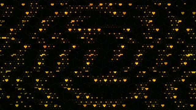 4K Golden Hearts Network Motion Background for Broadcast