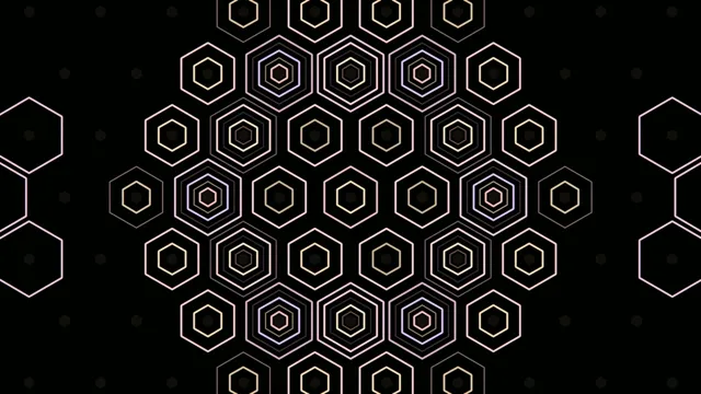 4K Golden Hexagon Geometric Pattern Animation