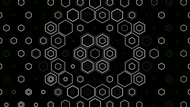 4K hexagon geometry motion background for broadcast and video editing