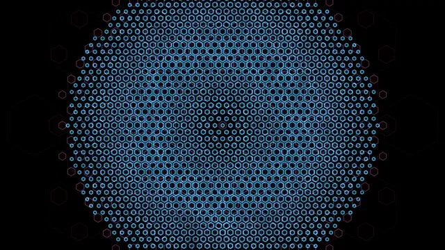 4K hexagonal grid motion background with cyan blue geometric pattern
