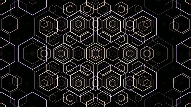 4K hexagonal neon geometry looping motion background