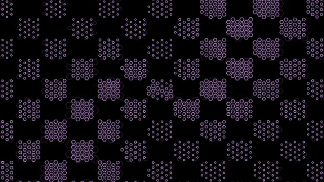 4K hexagonal pattern motion background with purple geometric shapes