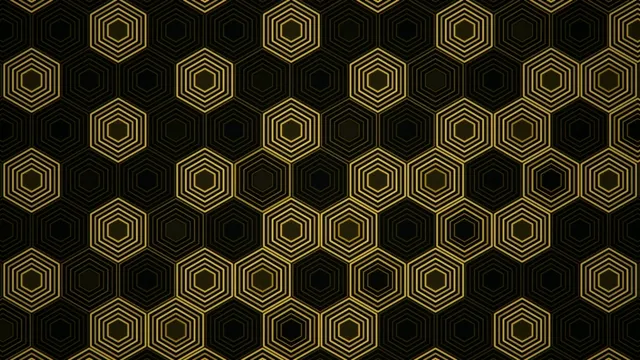 4K luxury gold hexagon pattern animation background for broadcast