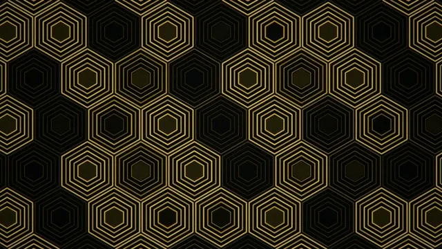 4K luxury gold hexagon pattern motion background for broadcast