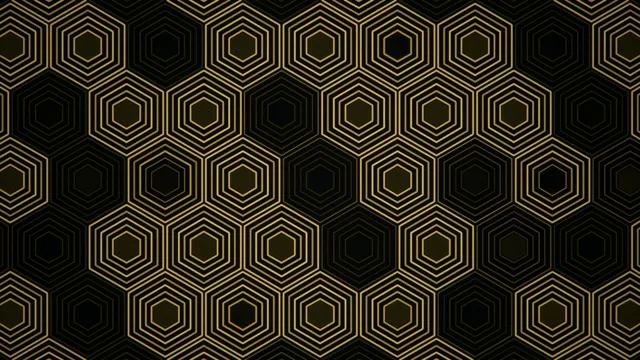 4K luxury gold hexagon pattern motion background for broadcast