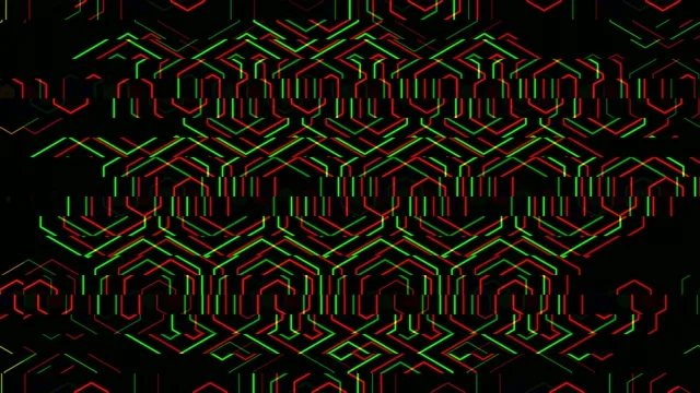 4K neon geometric circuit pattern looping motion background