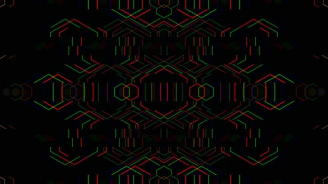 4K neon geometric hexagon loop motion background for broadcast