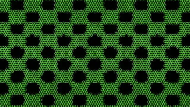 4K neon green hexagon grid pattern loop for broadcast and digital displays
