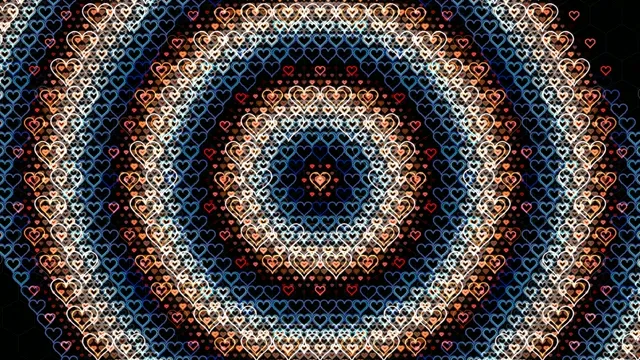 4K neon hearts looping background for broadcasts and stage displays