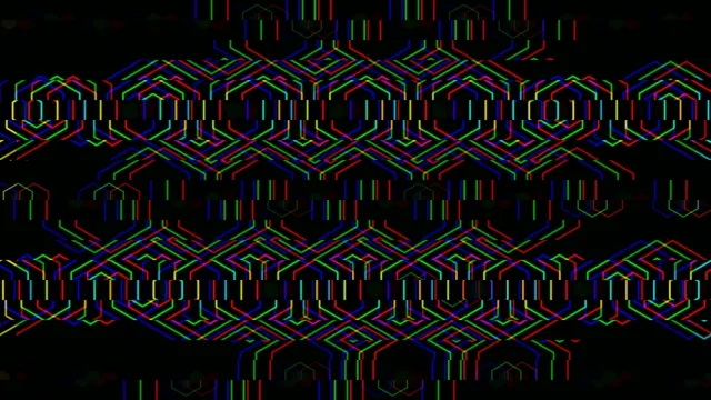 4K neon hexagon geometric loop - vibrant tech motion background