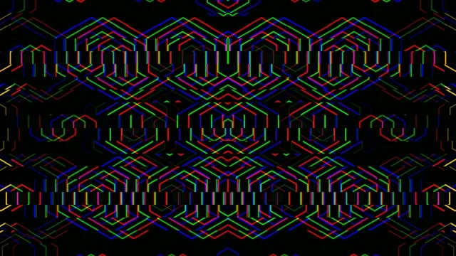 4K neon hexagon geometric loop - vibrant tech motion background