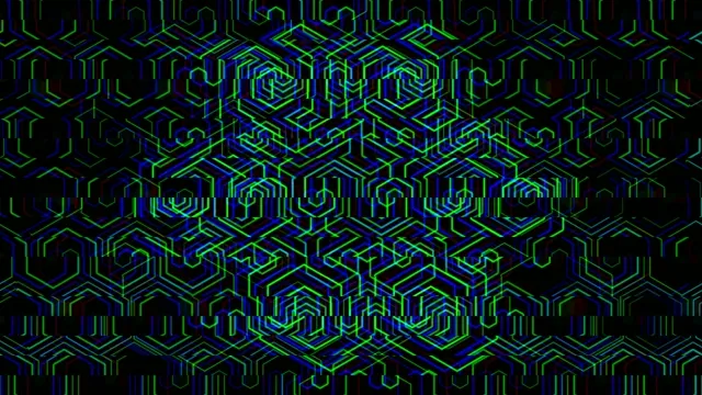 4K neon hexagon geometric motion background for broadcast and streaming