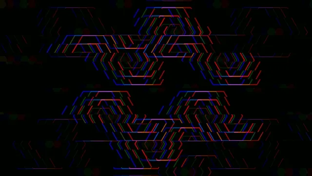 4K neon hexagon geometric motion background for broadcast and streaming