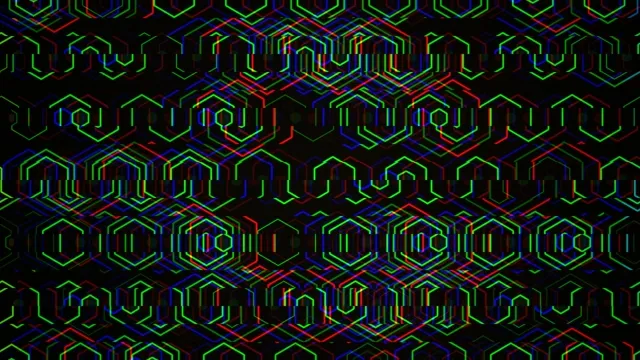4K neon hexagon geometric motion background for broadcast and video
