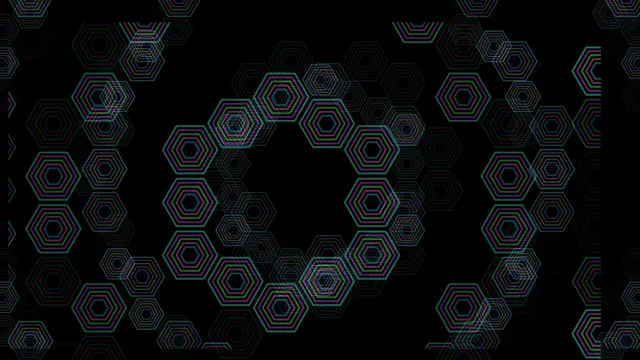 4K neon hexagon geometric motion background for broadcast