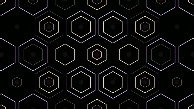 4K neon hexagon geometric motion background for video editing