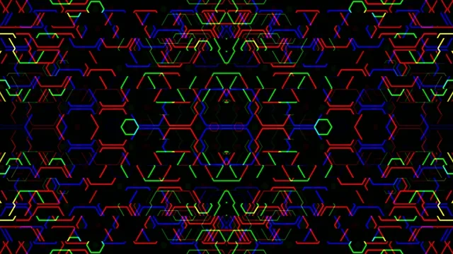 4K neon hexagon geometric pattern motion background loop