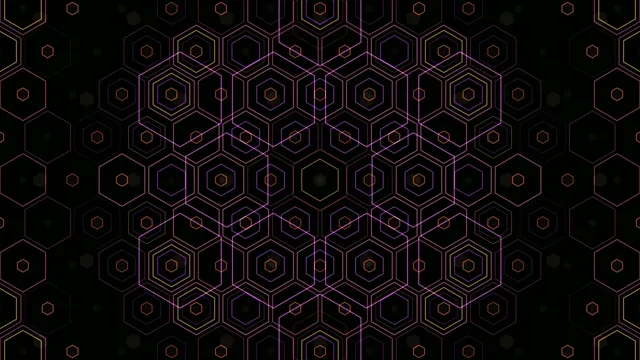 4K Neon Hexagon Grid Background Animation