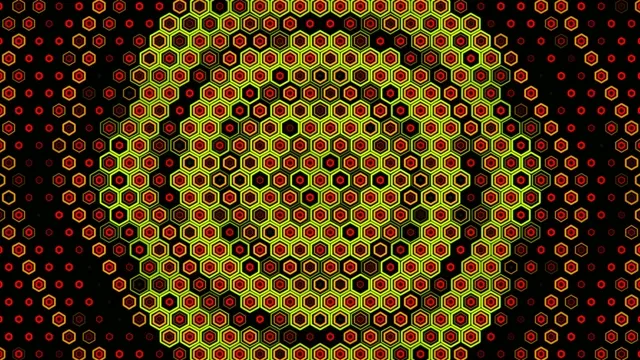 4K Neon Hexagon Grid Digital Abstract Animation