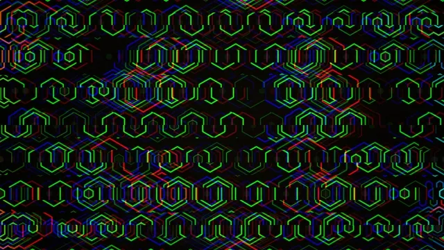 4K neon hexagon grid motion background for broadcast and digital displays