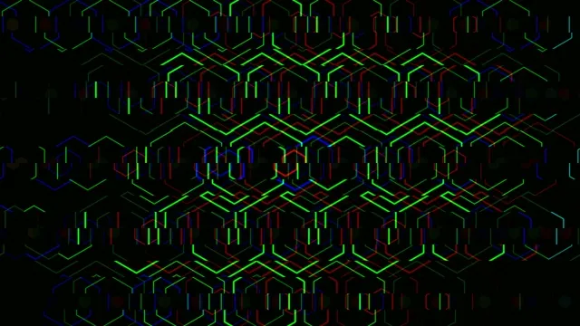4K neon hexagon grid motion background for broadcast and streaming