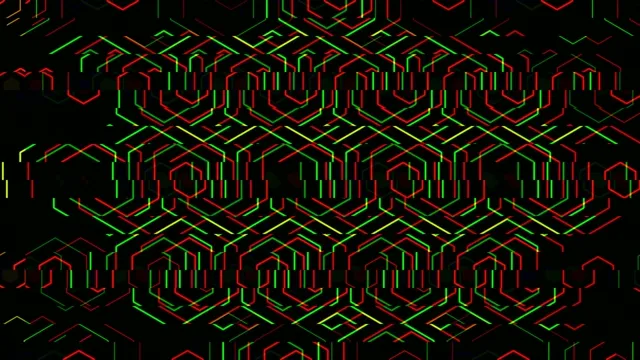 4K neon hexagon grid motion background for broadcast and streaming