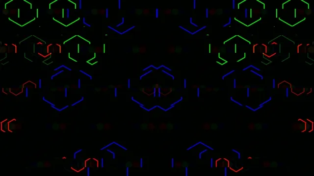 4K neon hexagon grid motion background for broadcast and streaming