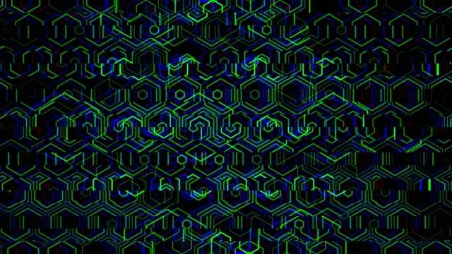 4K neon hexagon grid motion background for broadcast and video editing