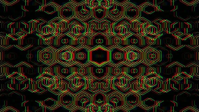 4K neon hexagon grid motion background for broadcast and video editing