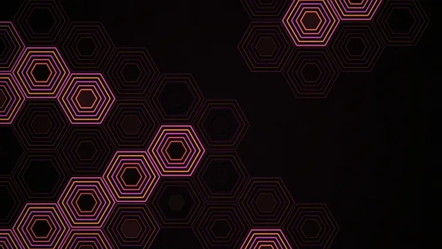 4K neon hexagon motion background loop for broadcast and streaming