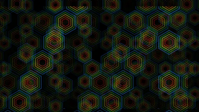 4K neon hexagon motion background loop for broadcast and streaming