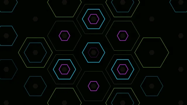 4K neon hexagon motion background loop for video editing