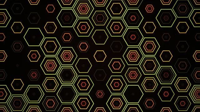 4K neon hexagon motion background loop for video editing