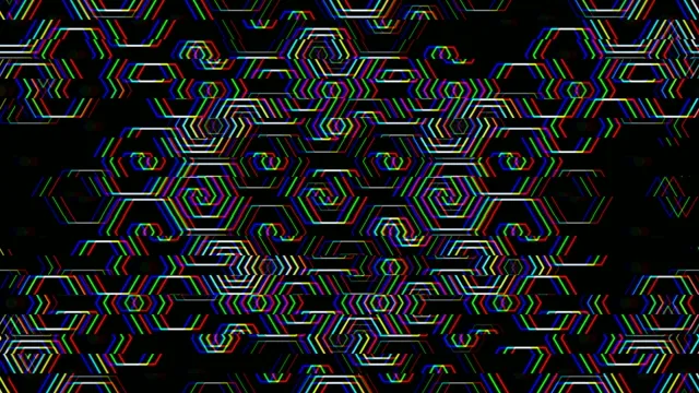 4K neon hexagon motion background loop for video production