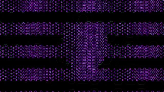 4K neon hexagon network motion background for broadcast and streaming