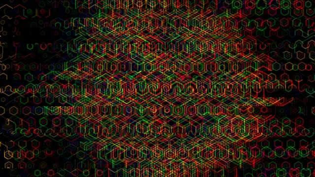 4K neon hexagon network motion background for broadcast and streaming