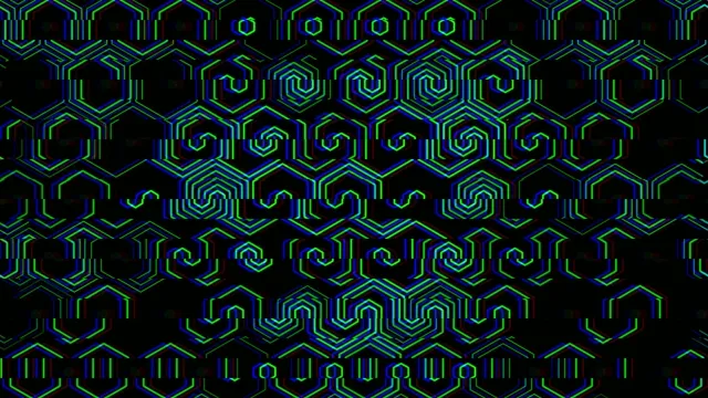 4K neon hexagon pattern looping motion background for broadcast