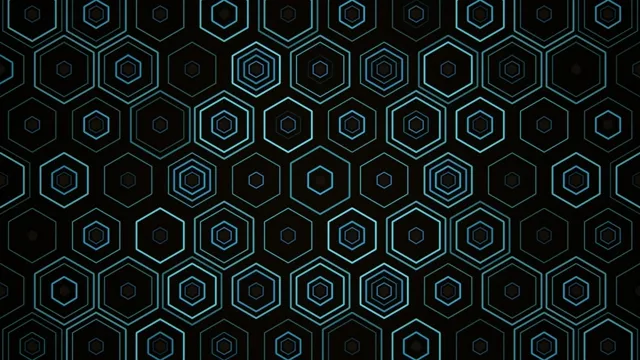 4K neon hexagon pattern motion background for broadcast and video editing
