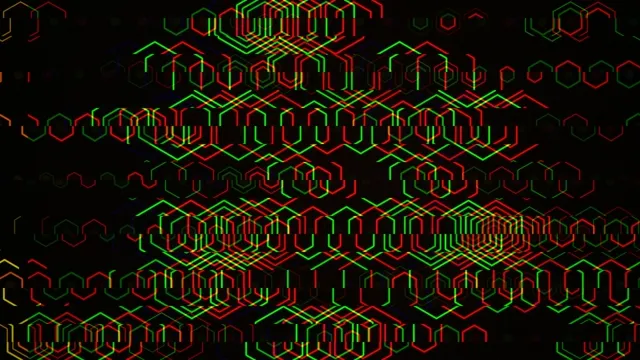 4K neon hexagon pattern motion background for broadcast and video editing