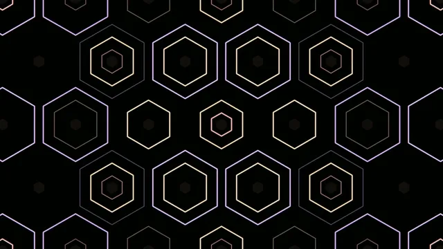 4K neon hexagon pattern motion background for video editing