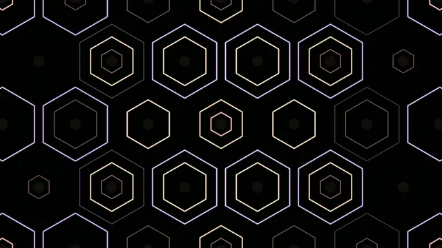 4K neon hexagon pattern seamless loop for broadcast and video production