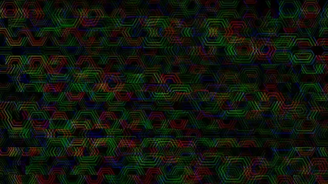 4K neon hexagon tech motion background for broadcast and presentations