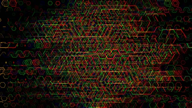 4K neon hexagon tech motion background for broadcast and video editing